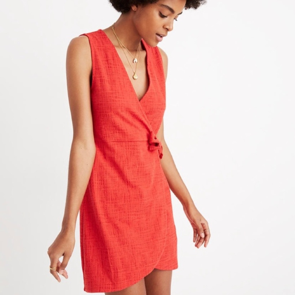 Madewell Texture & Thread Wrap-Tie Dress